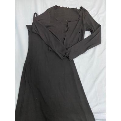 Set Váy Maxi 2 Dây dáng chữ A Kèm Áo Khoác Len Cadigan✌️ mùa thu đông