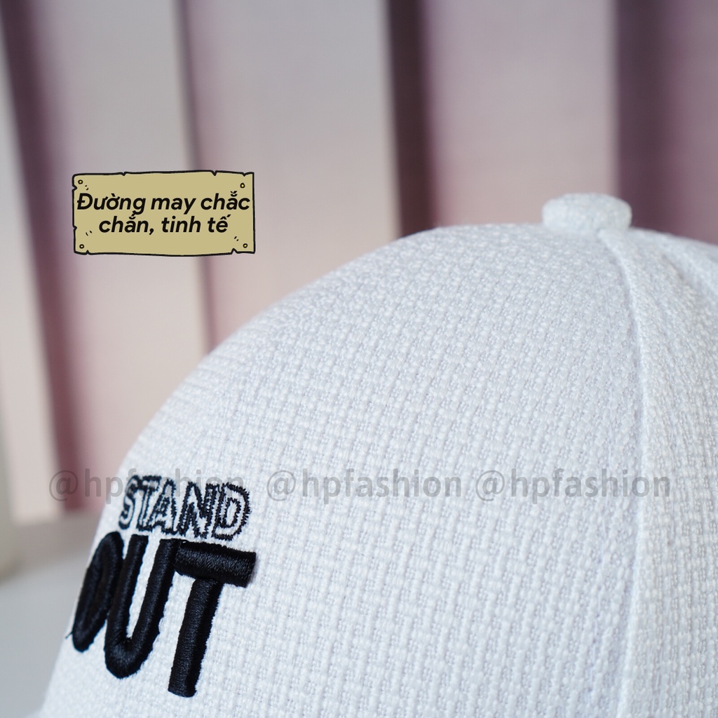 Mũ lưỡi trai ❤️ Nón kết thêu chữ OUT Stand chất vải bố cao cấp form unisex nam nữ N113 - Happy Style