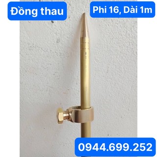 Cọc tiếp địa bằng đồng vàng Phi 16 Dài 1m