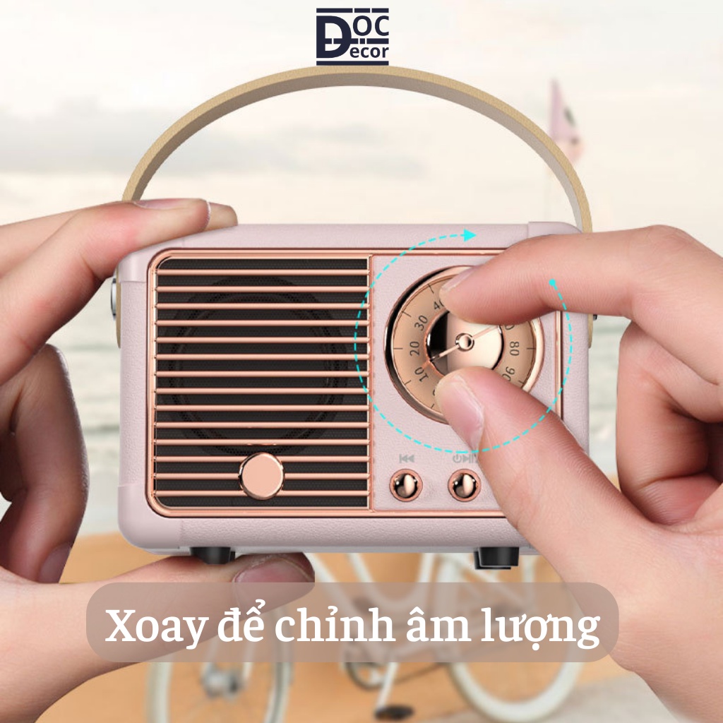 Loa Bluetooth mini HM11 Vintage Retro âm thanh 3D, Decor phòng ngủ, Quà tặng