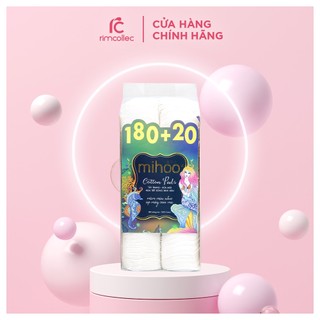 Bông tẩy trang mihoo bông tròn túi 200 miếng