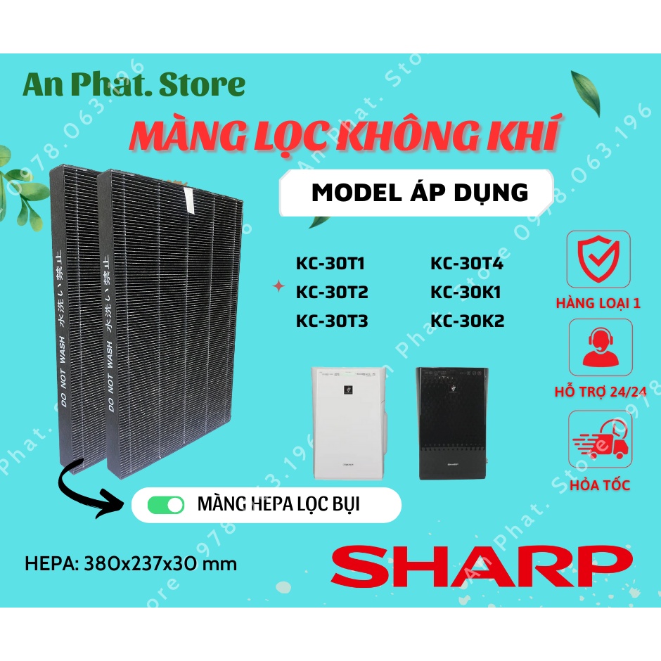 Màng lọc Sharp: KC-30T1 ; KC-30T2 ; KC-30T3 ; KC-30T4; KC-30K1; KC-30K2,FZ-Y30HF,......Màng lọc giá rẻ, chất lượng cao