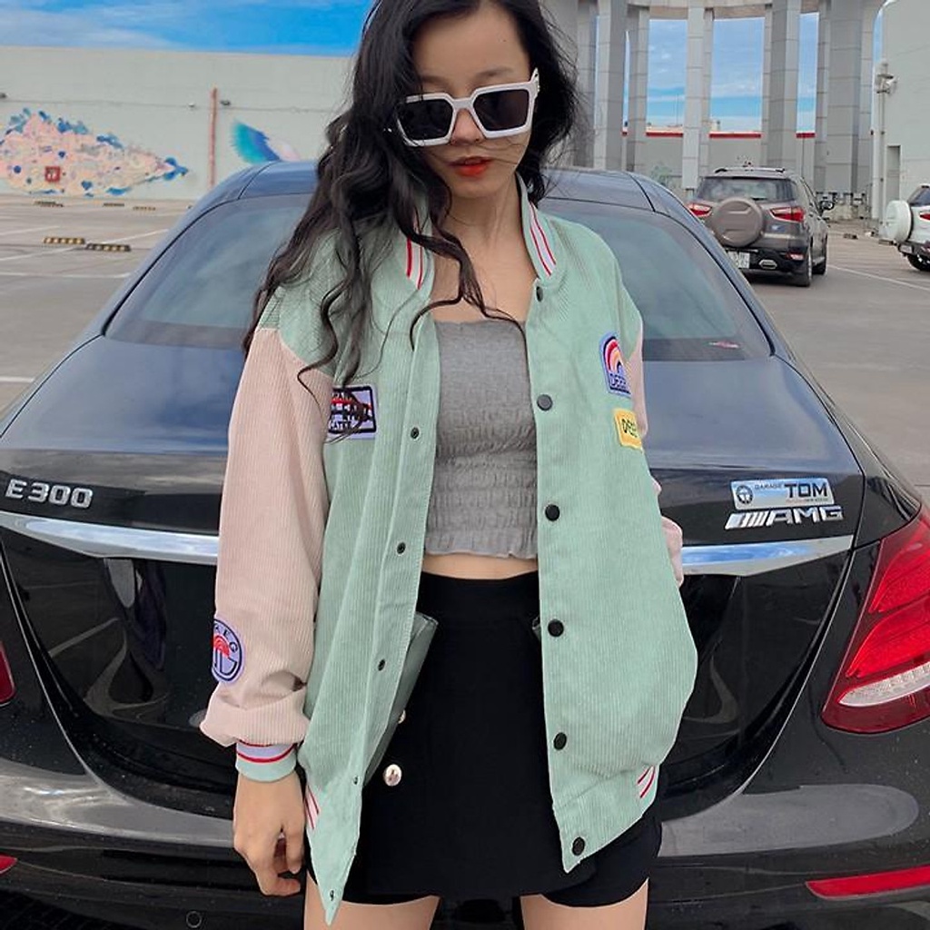 Áo khoác bomber nhung tăm Deep End mẫu đẹp giá rẻ chất lượng mix đồ cực đẹp