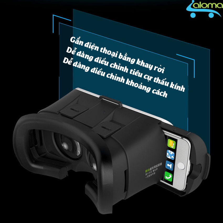 Kính thực tế ảo 3D VR Box xem phim trên điện thoại VRB-V2 thấu kính cao cấp