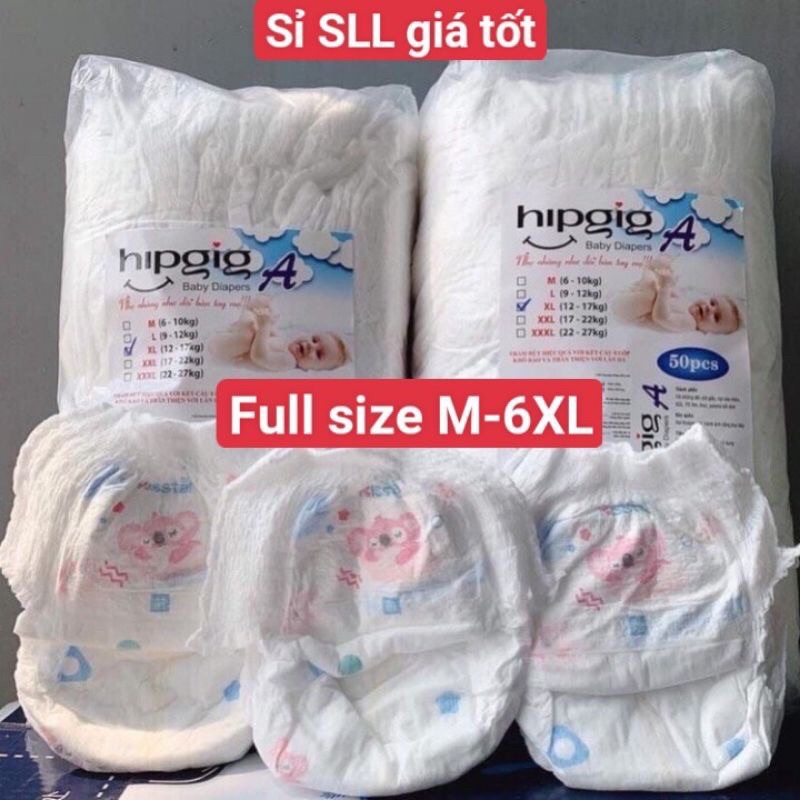 COMBO 50 - 100 Miếng Bỉm Quần HIPGIG A Phiên Bản Nâng Cấp Đủ Size S M L XL