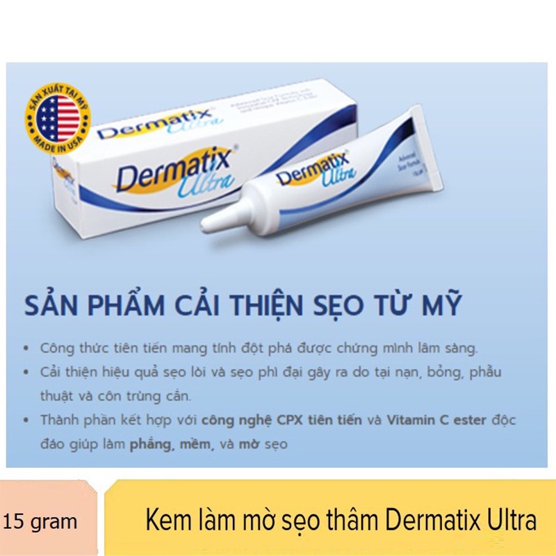 Dermatix Ultra Gel Làm Mờ Sẹo Thâm, Sẹo Lồi 15g Vết sẹo kem