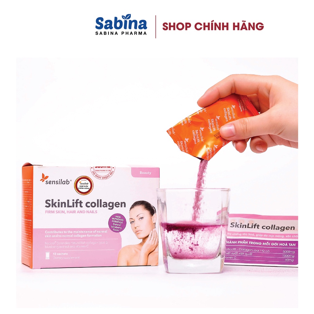 4 Hộp Skinlift Collagen sensilab - Hỗ trợ làm đẹp da, chống lão hóa