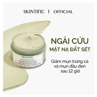 Skintific mặt nạ đất sét ngải cứu giảm mụn & mặt nạ đất sét mặt nạ bùn mụn mặt nạ cấp ẩm mặt nạ ngải cứu 55g