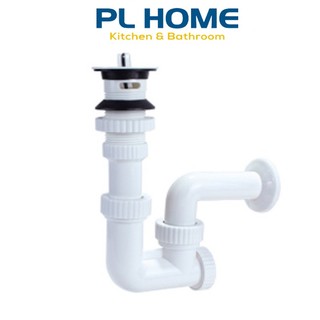 Bộ xả lavabo nhựa cao cấp LV02 Hùng Anh (Nút xả Lật) - NHỰA