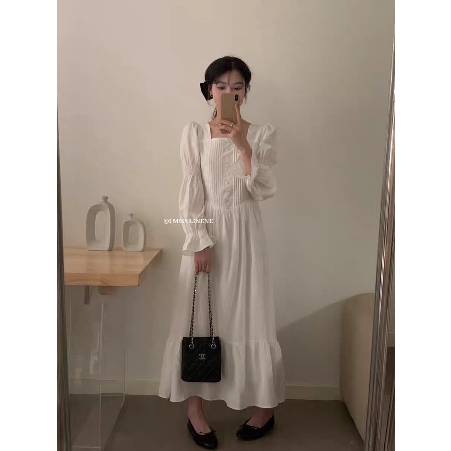 Váy đuôi cá cổ U xếp li IMISS 30073