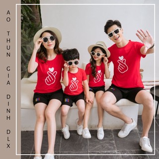 Áo Thun Đồng Phục Gia Đình In Hình Bắn Tim Local Brand DLX Áo Gia Đình Đẹp Chất Thun 35% Cotton