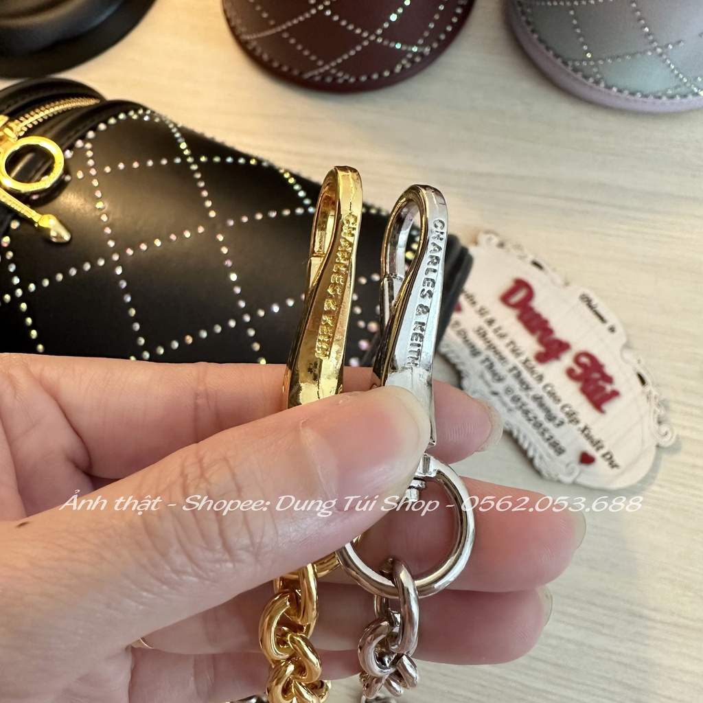 Túi nữ quai cầm + đeo chéo size 17,5 dáng trụ gam màu mới CK2-10701260 full màu