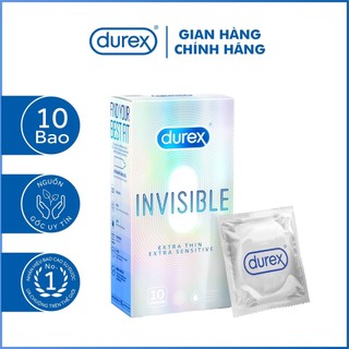 Bao cao su durex invisible extra thin chính hãng hộp 10 cái