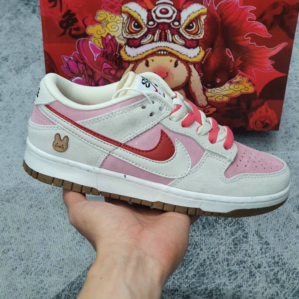 Giày SB Dunk Happy Newyear White Pink 2023 - Sb Con Thỏ