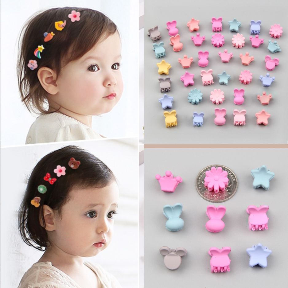 Set 30 kẹp tóc mái mini nhiều màu sắc hình động vật hoa ngôi sao vương miện dễ thương cho bé Shopmegold1