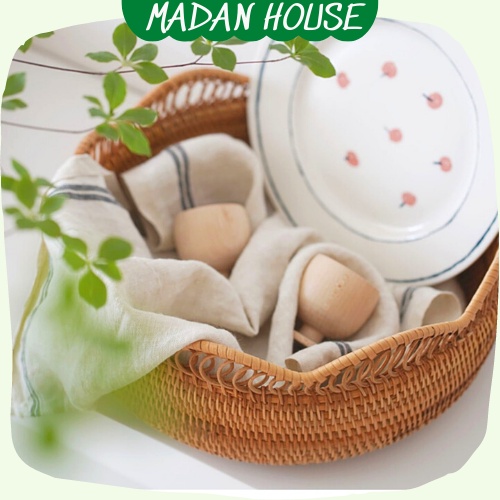 Bát Mây Đựng Hoa Quả, Rổ Mây Đựng Bánh Chụp Hình Size 21-24-27cm - MADAN