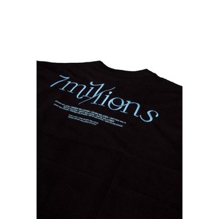 Áo Thun Cổ Tròn Embroided Vải Cotton 2 Chiều Unisex Oversized 7MILLIONS (Đen)