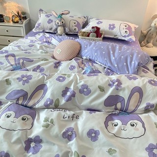 Set chăn ga gối cotton poly - Mẫu thỏ stella