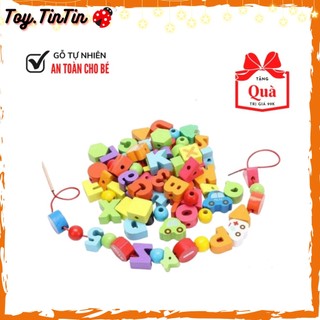 Đồ chơi xâu hạt giao thông bằng gỗ thông minh cho bé 15 tháng đến 3 tuổi