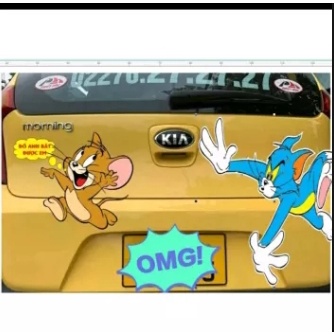 Cặp tem Tom và Jerry đố anh bắt được em dán trang trí xe tải. Tem decal Tom jerry. Tem stickers Tom và Jerry