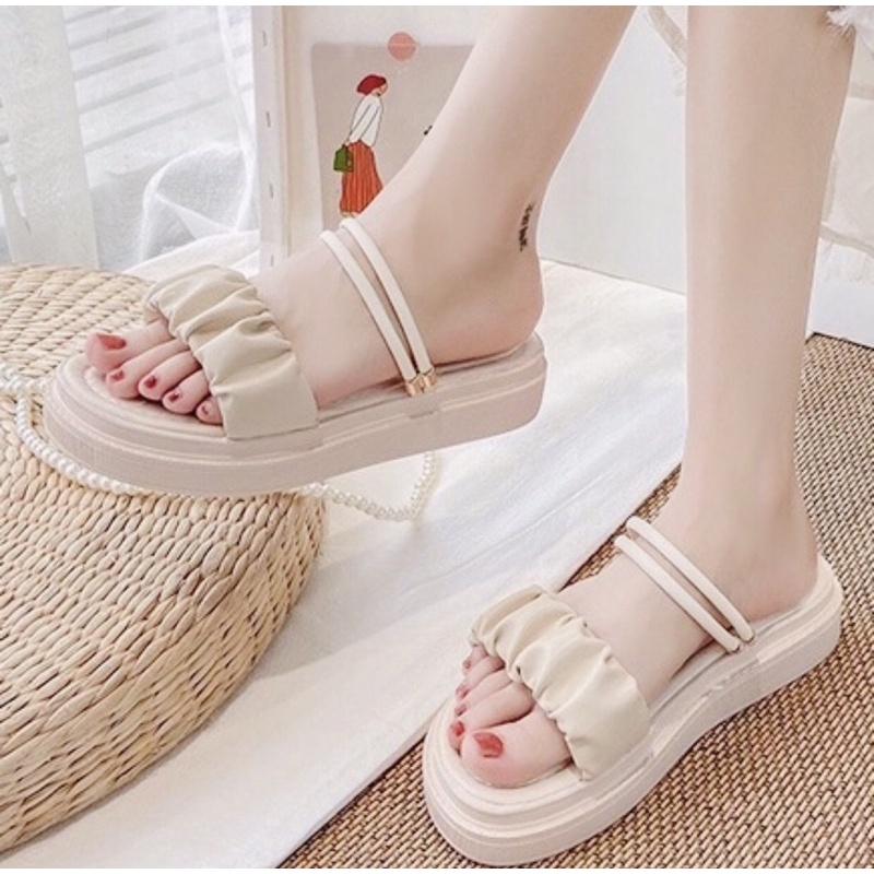 giày sandal quai hậu nữ đế bằng quai nhún đi học đi chơi mã 56