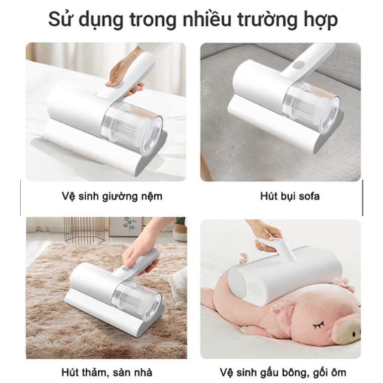 Máy Hút Bụi Giường Nệm Không Dây - Máy Hút Bụi Cầm Tay Mini Có Tia UV Diệt Khuẩn Siêu Sạch