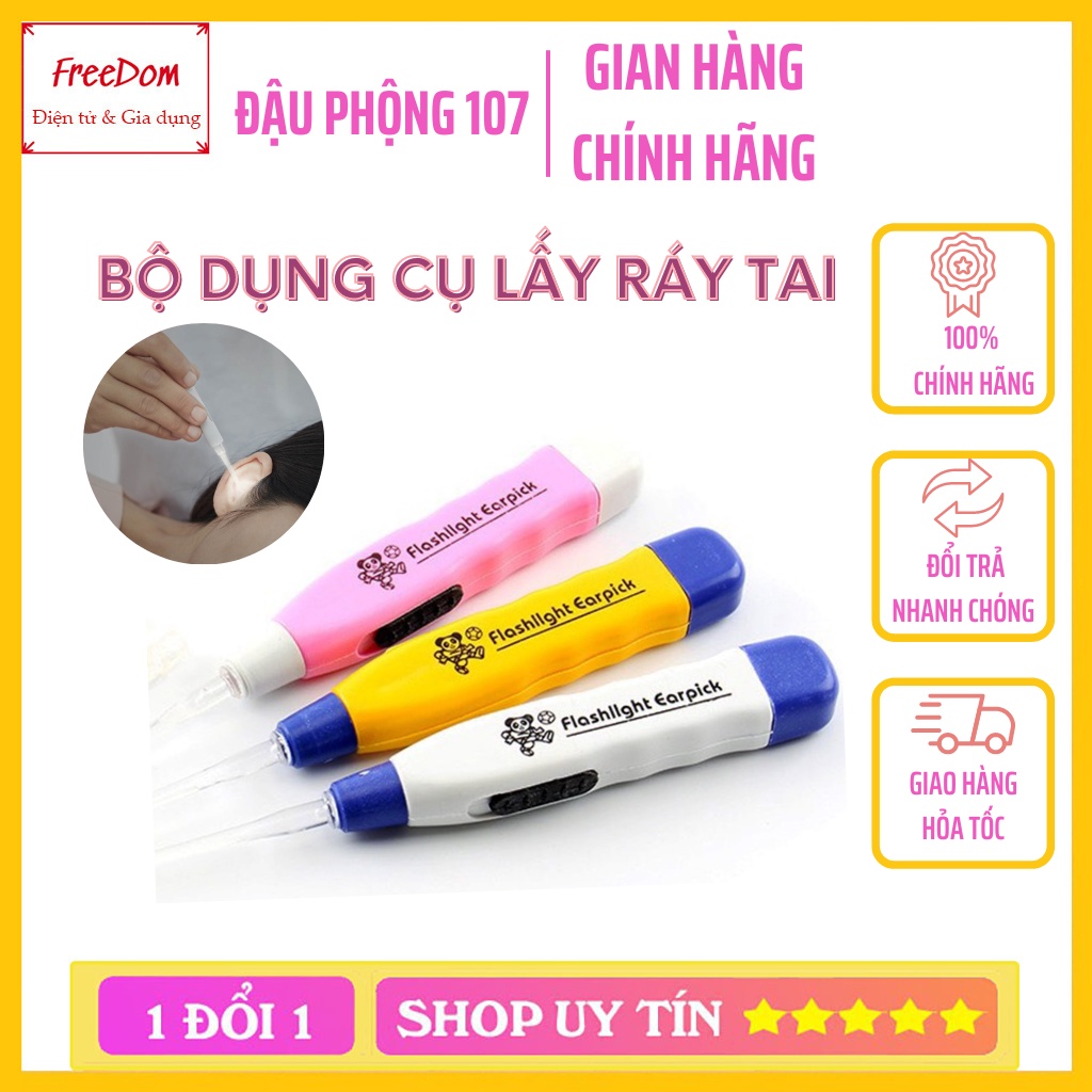 Bộ Dụng Cụ Lấy Ráy Tai, Soi Tai Có Đèn Led An Toàn Cho Cả Gia Đình