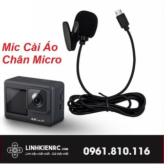 Mic Cài Áo Có Dây C1 Dành Cho Camera Hành Trình C1R, Eken, SJCAM,... Micro Thu Âm Chân Micro USB. Chân Type C