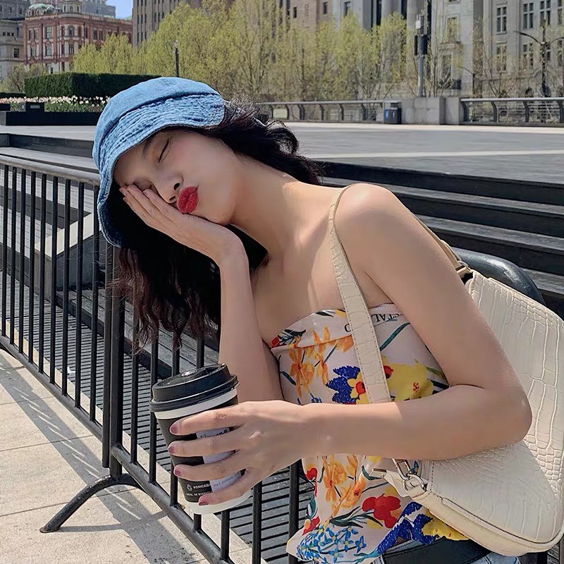 Mũ bucket Jean trơn, nón bo tròn thời trang, M111