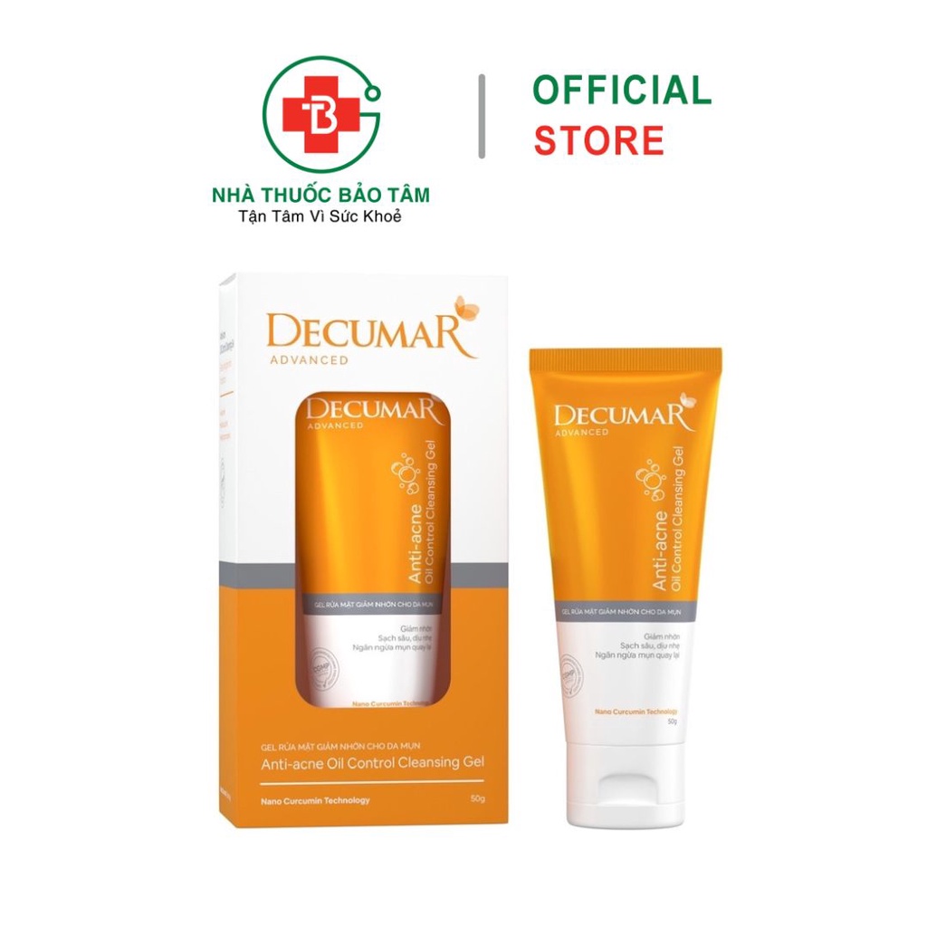 Sữa rửa mặt dạng Gel Decumar Clean Advanced giảm nhờn cho da mụn hiệu quả - Tuýp 50g, 100g