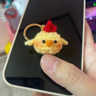 Amigurumi crochet móc khoá gà con siêu mini móc len