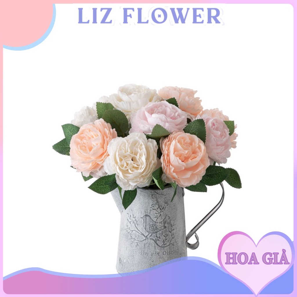 Hoa Mẫu Đơn Cao Cấp - Cây Hoa Gỉa Sang Trọng Decor Trang Trí Chụp Hình, Đẹp Như Thật Lizflower