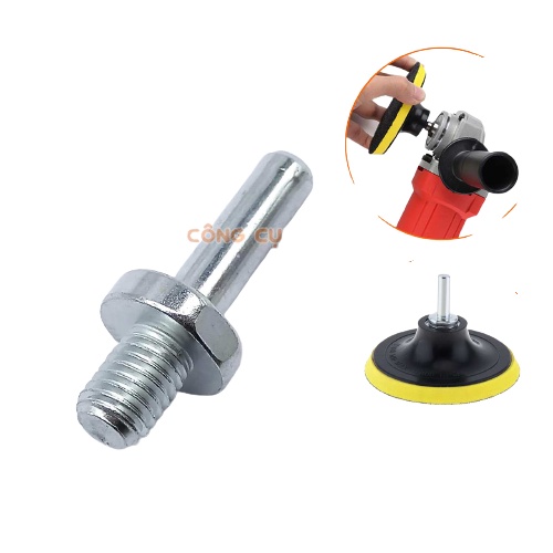 Trục ty đầu cán nối ren M10/M14 dành cho đế chà nhám dính 4-5 inch