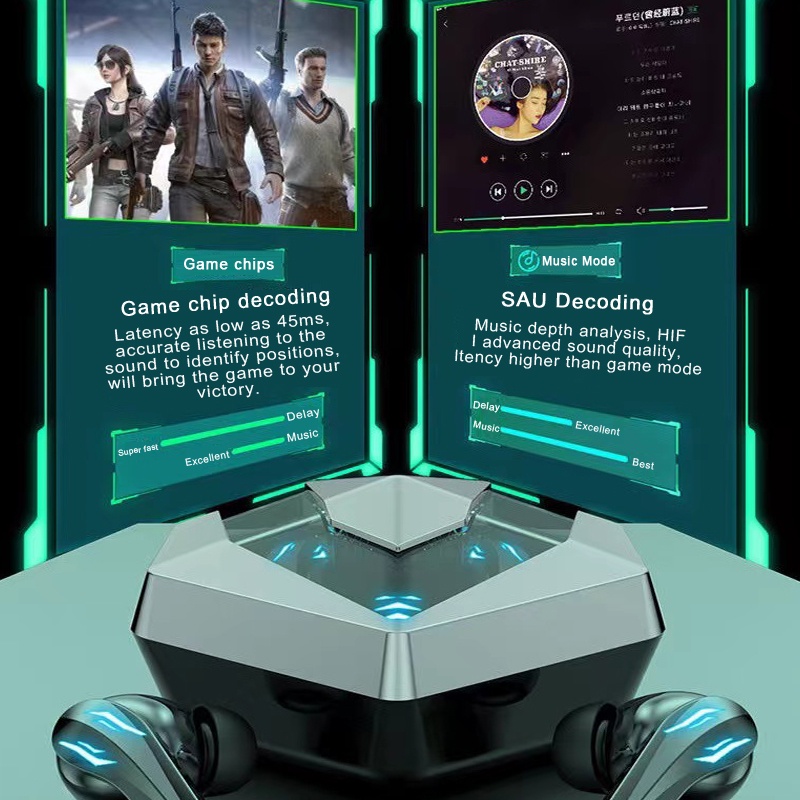 Tai Nghe Không Dây Sạc Pin Dài Chống Thấm Nước Giảm Tiếng Ồn