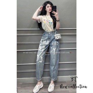 Quần jean Baggy cạp cao chữ loang #H3802