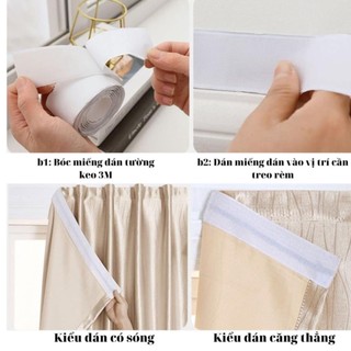 Rèm cửa dán tường, rèm cửa sổ vải gấm cao gấp, shop remcuamia