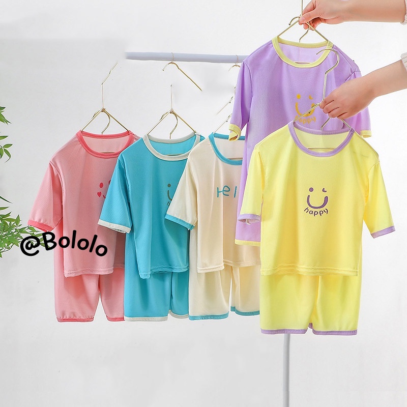 Bololo Bộ Đồ Ngủ Bằng Lụa Mát Thời Trang Mùa Hè Dành Cho Trẻ Em