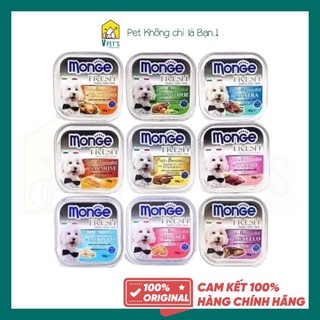 Pate Cho Chó MONGE Fresh Juice Thức Ăn Mềm Trộn Hạt Cho Cún Vị Cừu