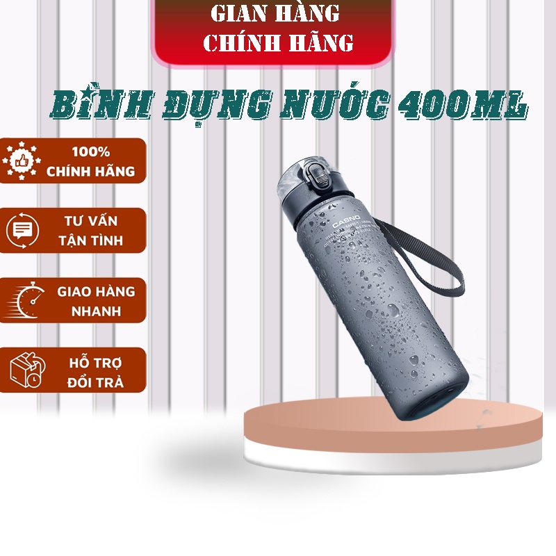 Bình Đựng Nước Thể Thao 400ml - Thiết kế chắc chắn, chống tràn nước tuyệt đối