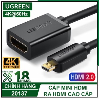 Cáp mini hdmi sang hdmi 2.0 cao cấp | ugreen 20137 chính hãng | hỗ trợ 4k@60hz