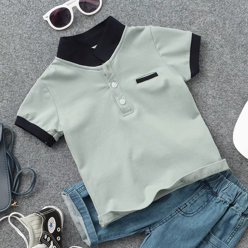 Áo Polo Cổ Bẻ Áo Polo Ngắn Tay Chất Cotton Cá Sấu Thấm Hút Cho Bé Từ 12kg Đến 32kg Thời Trang Trẻ Em Dâu Store