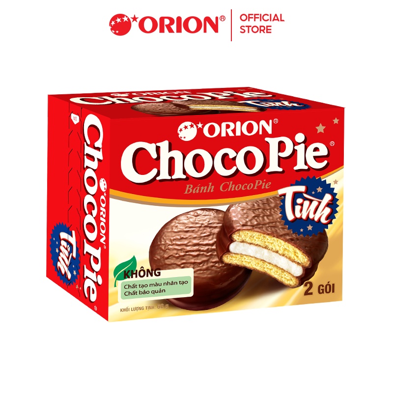 Hộp 2 gói bánh Chocopie Tình Orion 66g (33g x 2 gói/hộp)