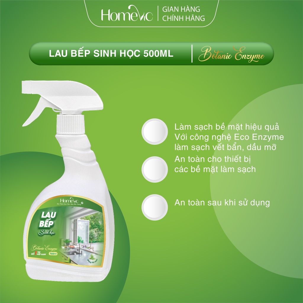 Lau Bếp Sinh Học Homevic 500ml Tẩy Bay Dầu Mỡ
