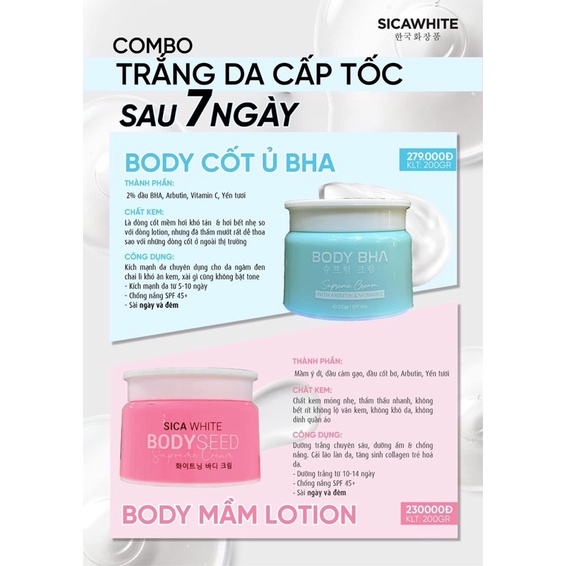 100% CHÍNH HÃNG,BODY BHA SICA DẠNG NÉN ĐẶC,THẤM NHANH KHÔNG LỘ VÂN KEM