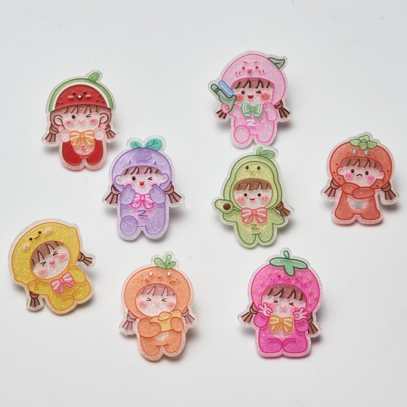 |Size lớn| Ghim cài cặp dễ thương - Huy hiệu cute sử dụng cho balo, túi tote, Phụ kiện, sticker, pin, cài trang trí áo