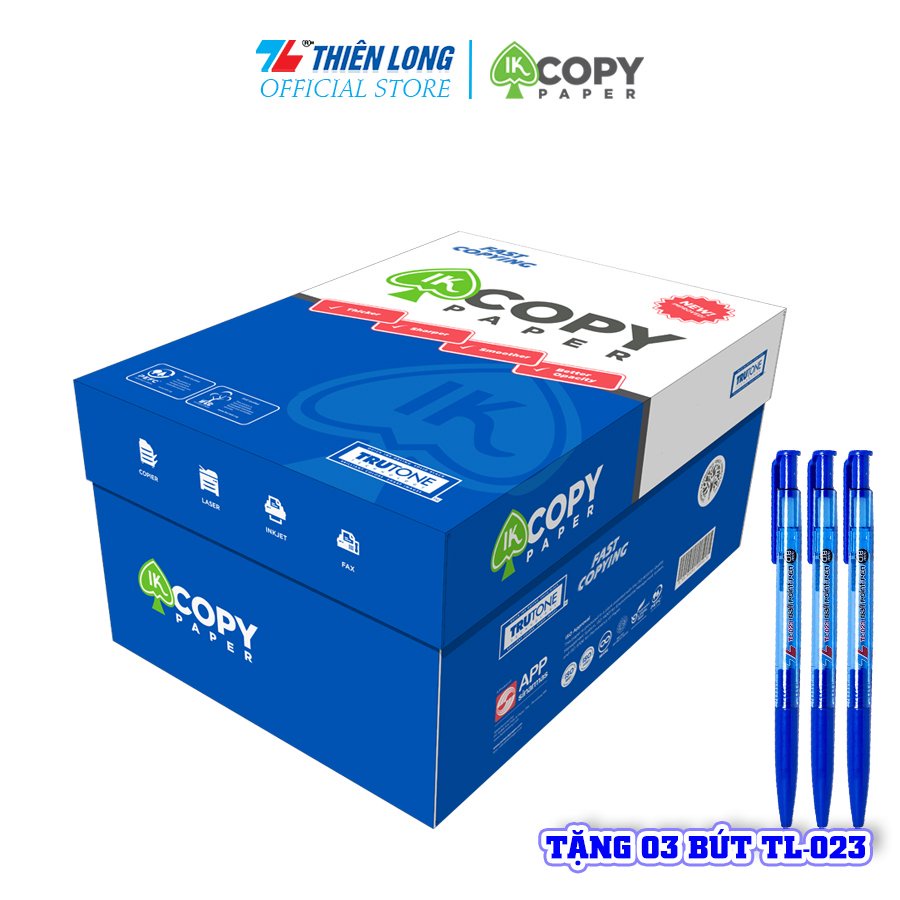 Thùng 5 Ream giấy A4 70 gsm IK Copy (500 tờ) - Hàng nhập khẩu Indonesia