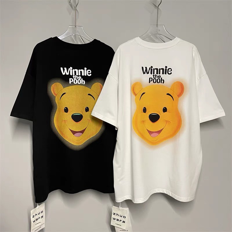 Áo đôi nam nữ, áo phông couple freesize in hình gấu Pooth - AB Unisex Store - AB04