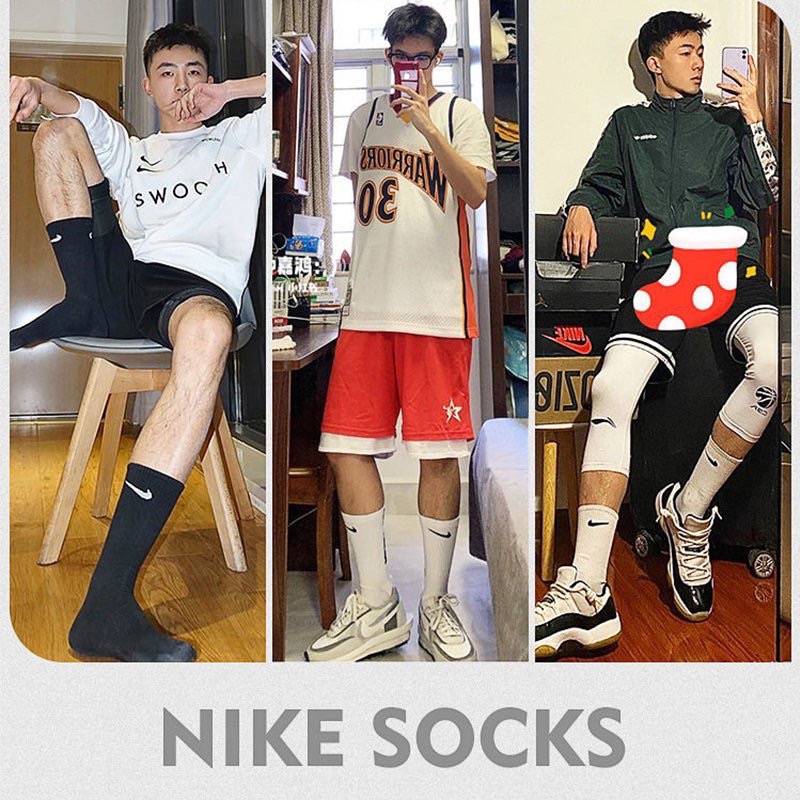 Combo 5 Đôi Tất thể thao cao cổ Nike (3 đen , 2 trắng)