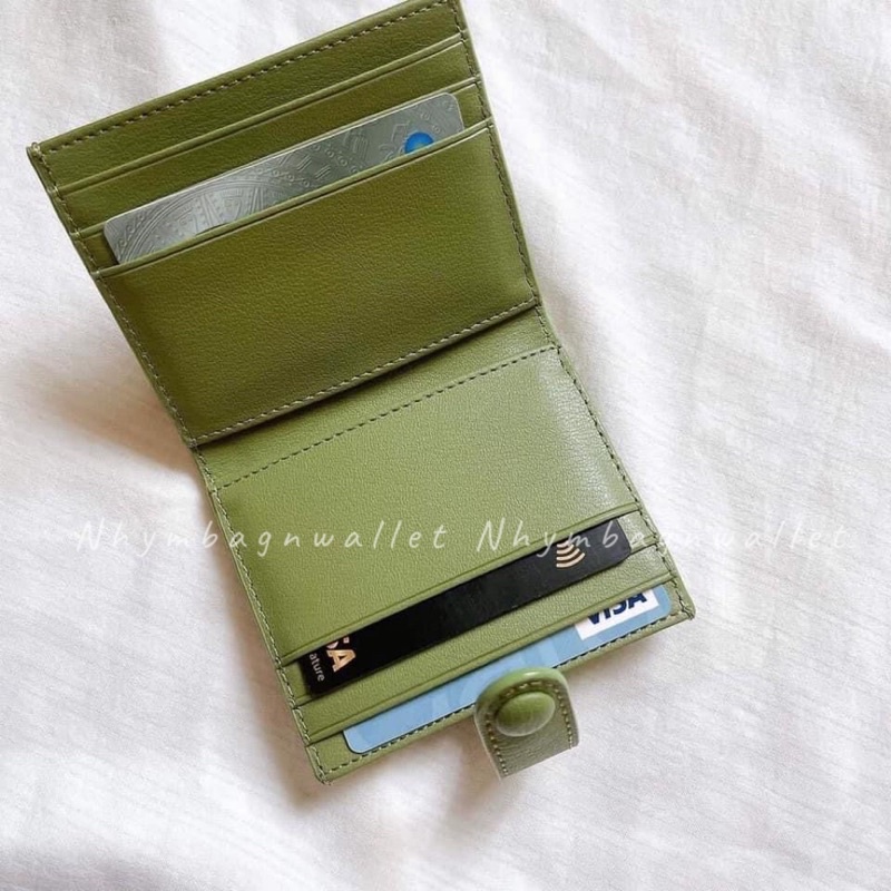 Ví đựng thẻ da sần cúc bấm kèm hộp