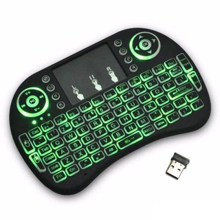 Chuột bay kiêm bàn phím không dây i8 cho smart tivi & android box, dùng pin sạc, có đèn led